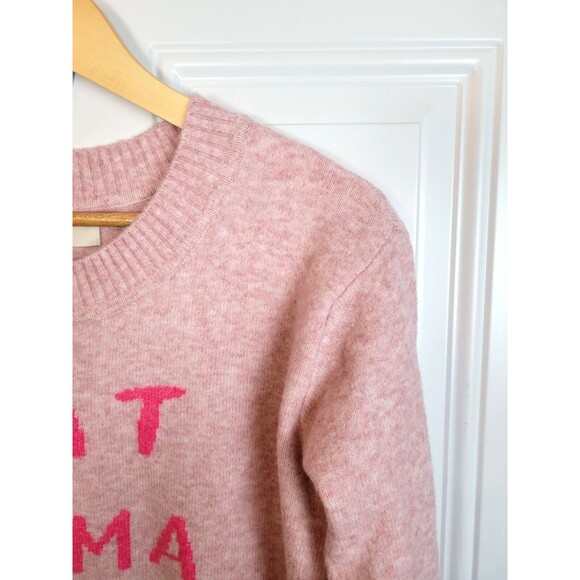 LOFT Cat Mama Sweater Size S Pink Animal Lover Crewneck Pullover - Picture 3 of 7